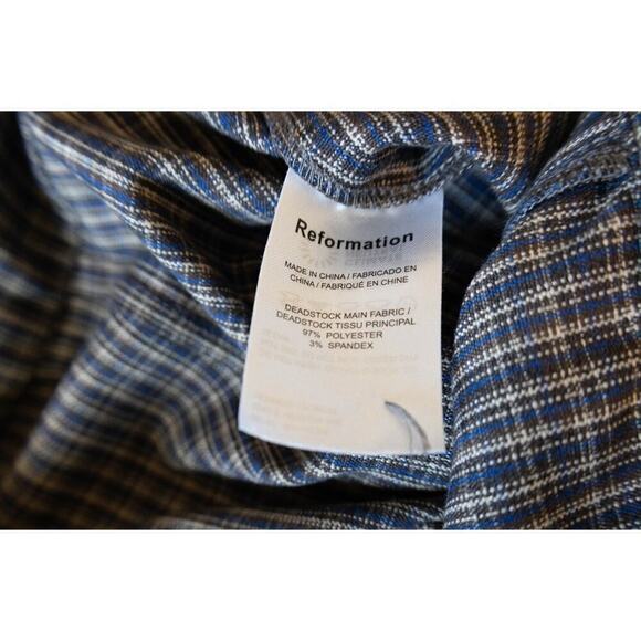 Reformation Franklin Ladies Brown Check Pants Size 6/P - Picture 7 of 9